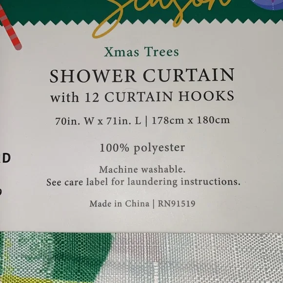 NEW whimsical shower curtain w/ hooks - Picture 5 of 9